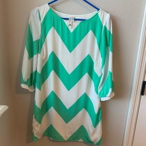 Pink Owl Apparel - Mint & White Dress w/lining - Size M - EUC